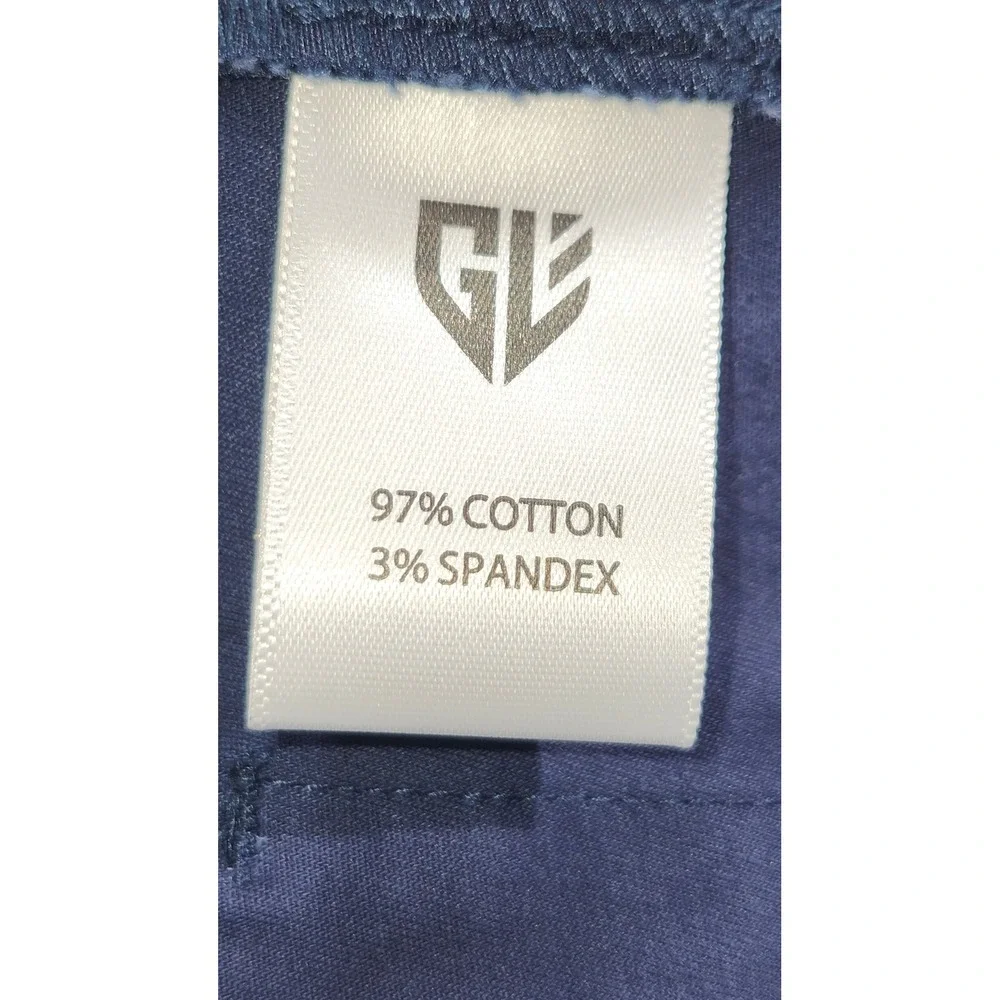 GRAHAM LUXE Navy Blue Chino Stretch Pants Mens Size‎ 36 x 32 Flat Front